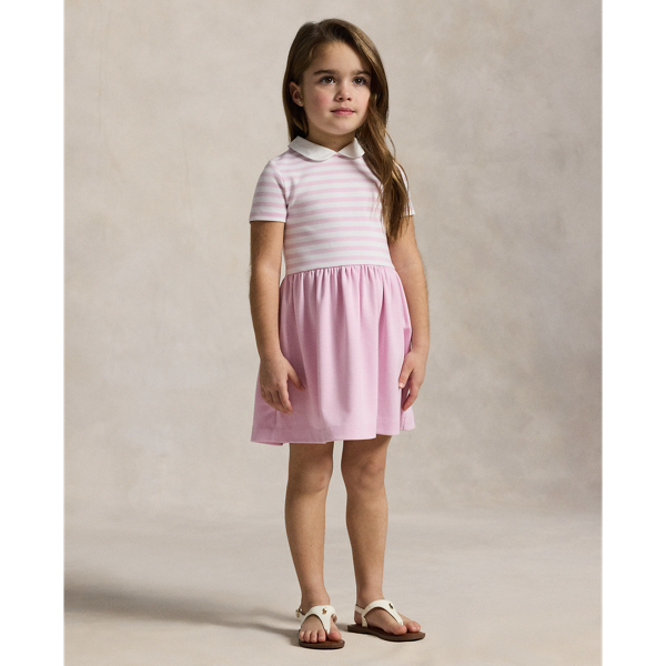 Carmel Pink/Stripe Striped Ponte Dress Girls 1.5-6.5 Years 6