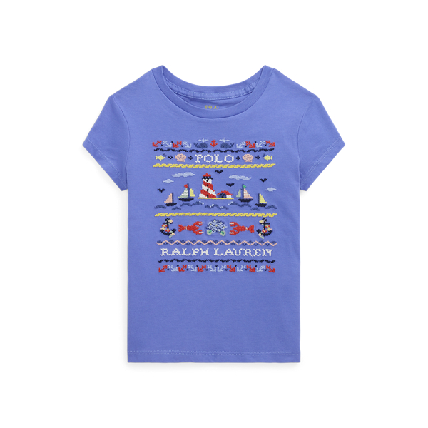 ノーティカルグラフィック コットン ジャージー Tシャツ