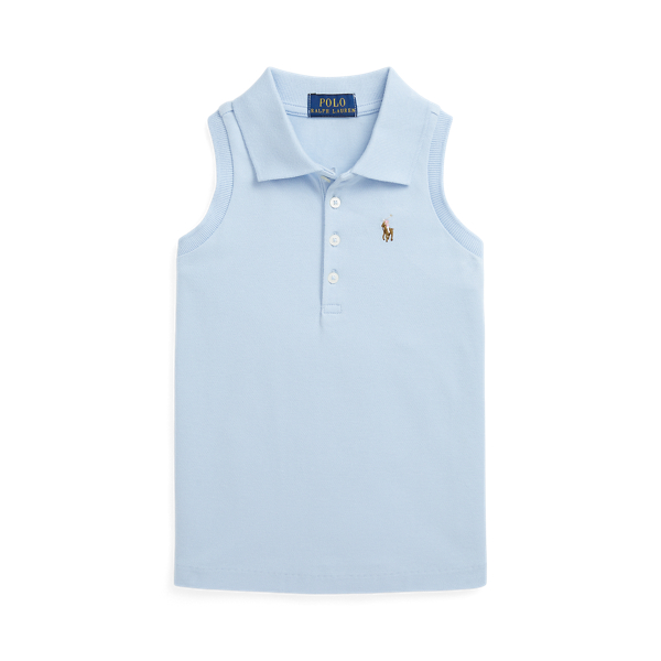Cotton Mesh Sleeveless Polo Shirt