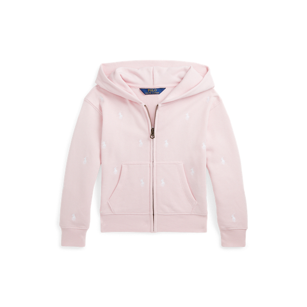 Badstof hoodie met rits en Polo Pony
