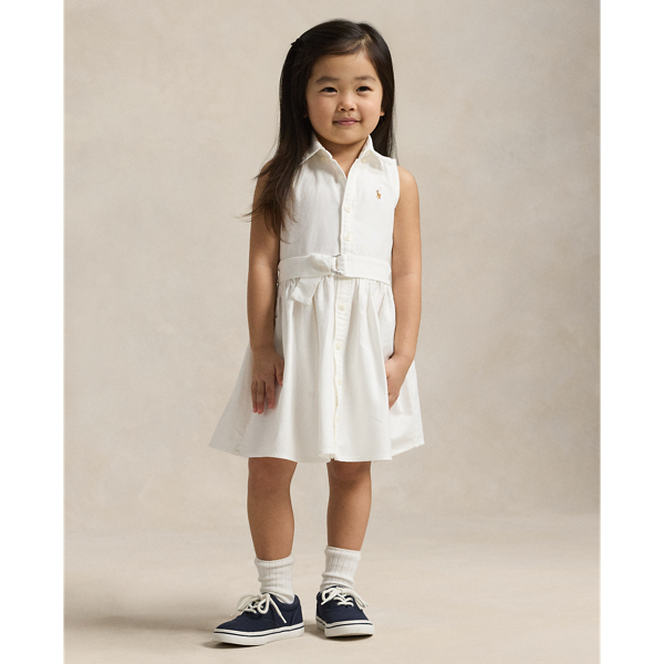 Baumwolloxford-Hemdkleid mit G&uuml;rtel Girls 1.5-6.5 Years in Wei&szlig; 6