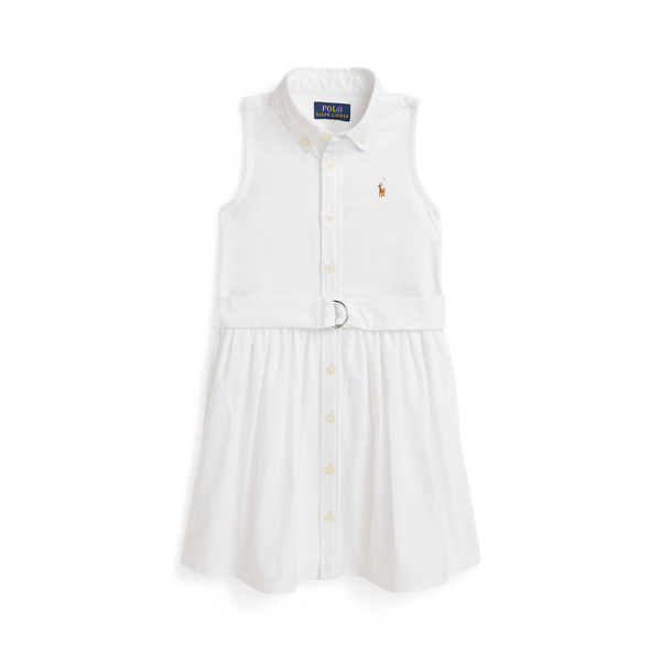 Baumwolloxford-Hemdkleid mit G&uuml;rtel Girls 1.5-6.5 Years in Wei&szlig; 2