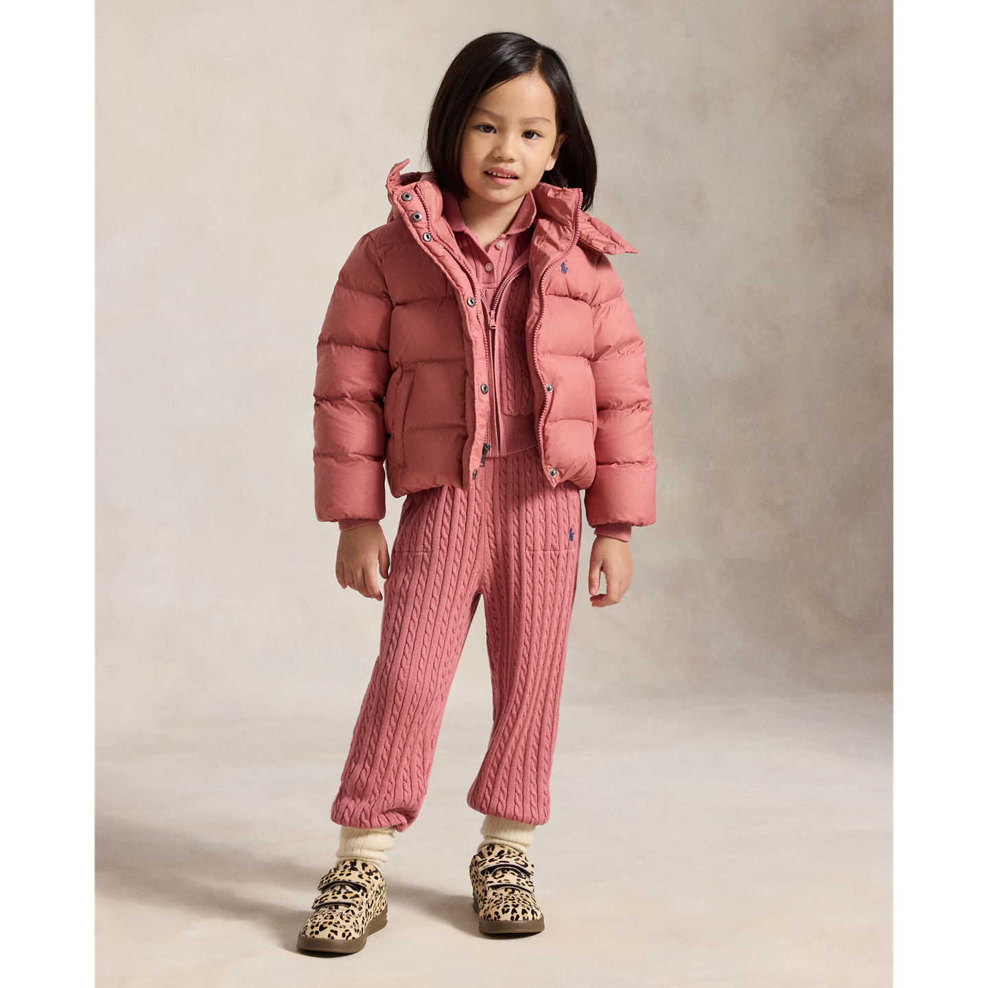 Детская куртка Ralph Lauren Down Hooded, цвет: Холщовый розовый — фото 2