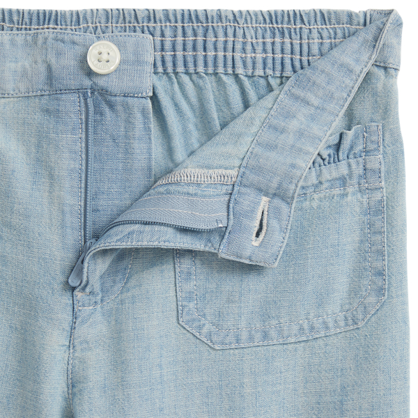 Polo Ralph Lauren☆コットンシャンブレーワイドパンツ コットン シャンブレー ワイドレッグ パンツ | ラルフ ローレン