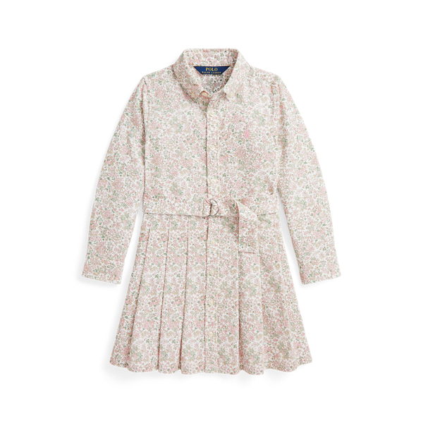 Robe-chemise fleurie ceinturée velours