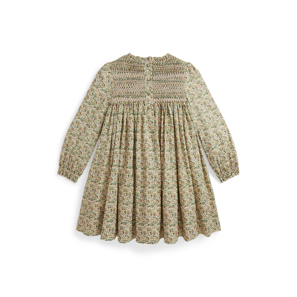 Floral Smocked Cotton Poplin Dress