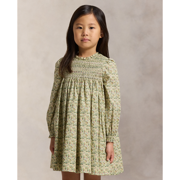 Floral Smocked Cotton Poplin Dress