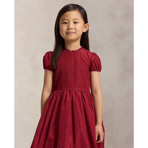 Embroidered Pintucked Dress