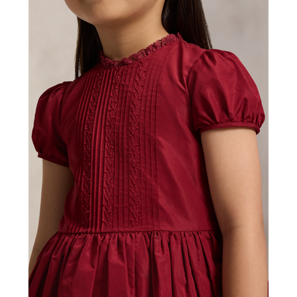 Embroidered Pintucked Dress