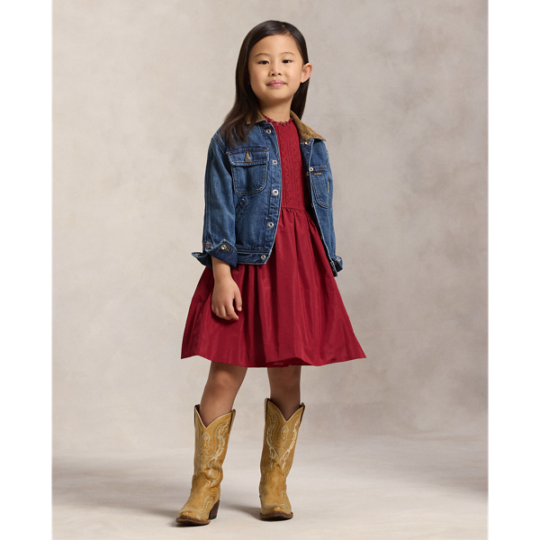 Embroidered Pintucked Dress