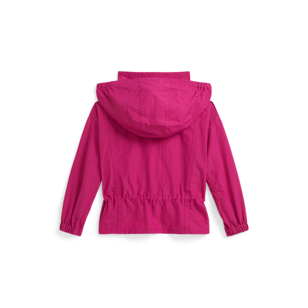 Preppy Pink Quarter Zip Peplum Ripstop Jacket Girls 2-6x 2