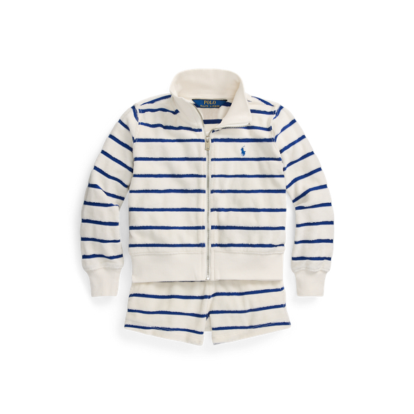 Deckwash White W Brillsap Terry-Jacke und Shorts mit Streifen  Girls 1.5-6.5 Years 1