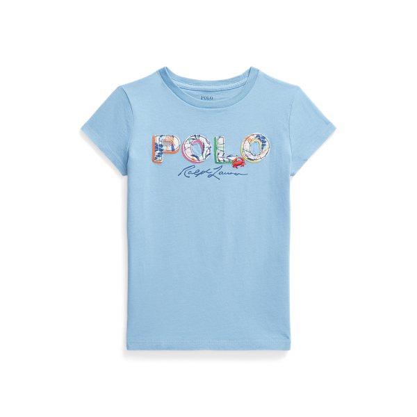 Katoenjersey T-shirt met tropisch logo 