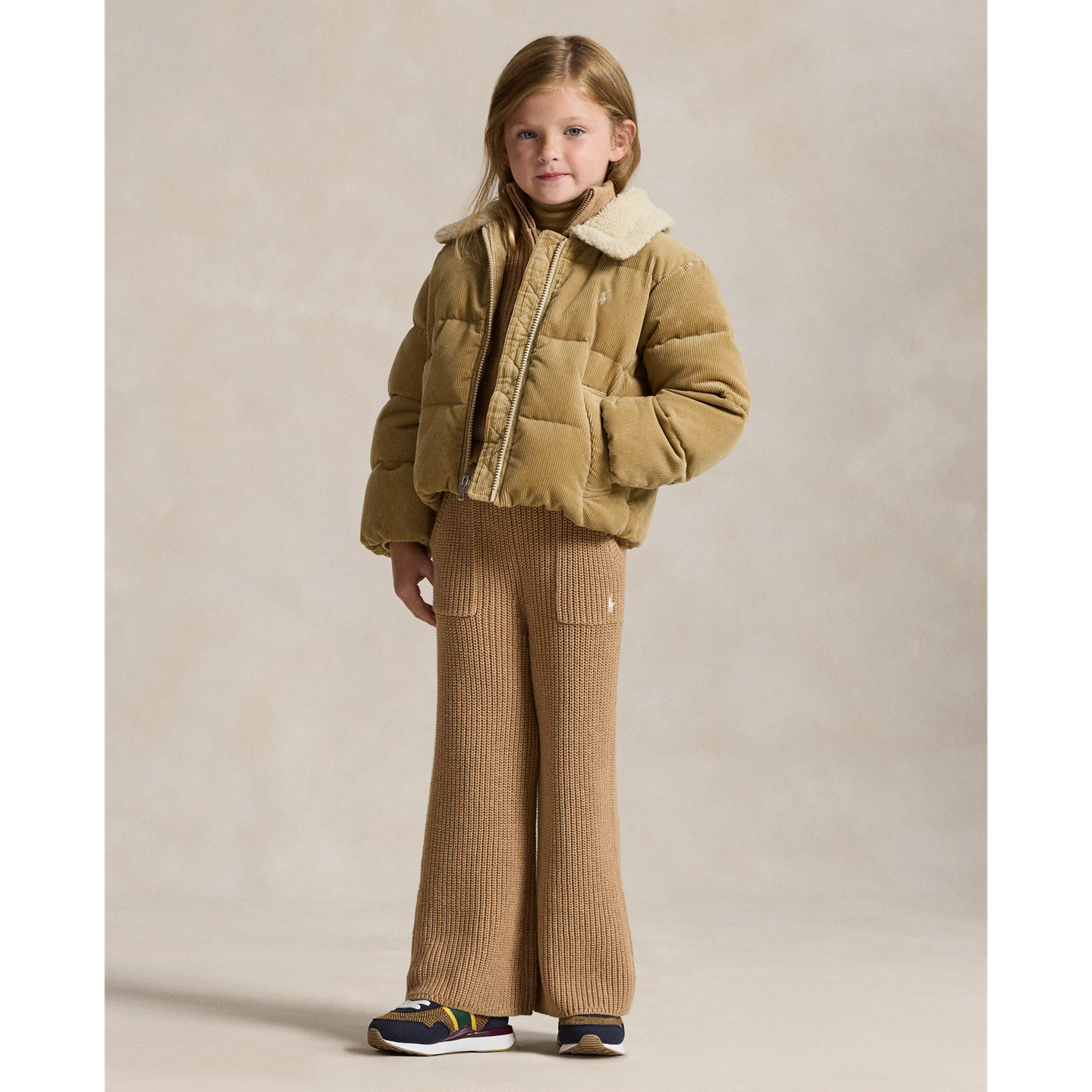 Детская куртка Ralph Lauren Cotton Corduroy Down, цвет: Винтажный хаки — фото 2