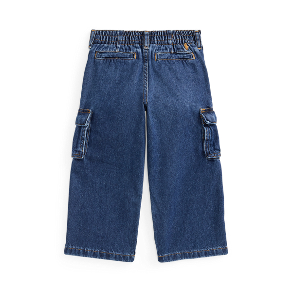 Wide-Leg Indigo Cargo Jean