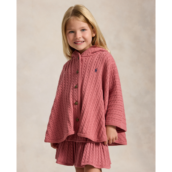 Mini-Cable Cotton Hooded Poncho