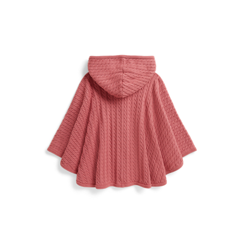 Ralph Lauren Mini-Cable Cotton Hooded Poncho