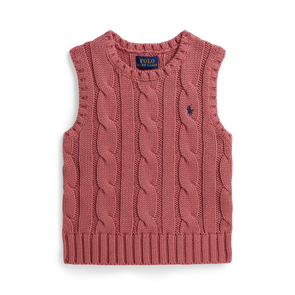 Kabelgebreide katoenen spencer Girls 1.5-6.5 Years in 1