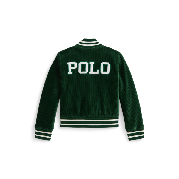 Logo Velour Baseball Jacket