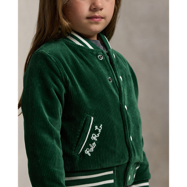 Logo Velour Baseball Jacket
