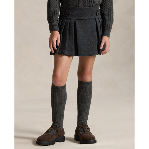 Dark Flannel Heather Pleated Interlock Skort Girls 2-6x 4