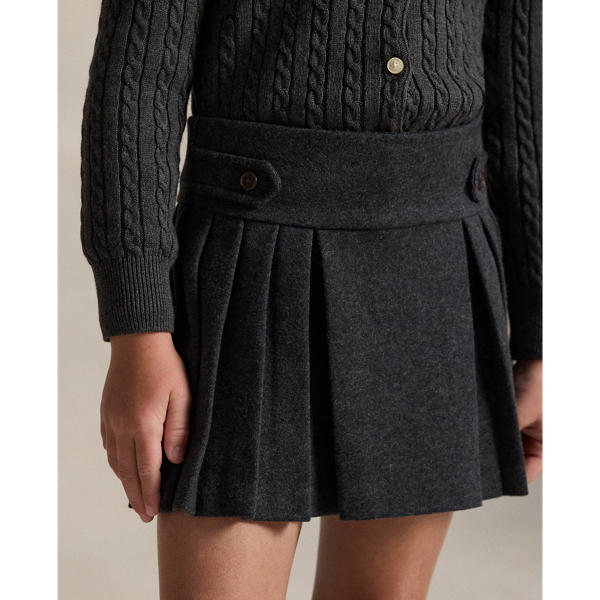 Dark Flannel Heather Pleated Interlock Skort Girls 2-6x 5