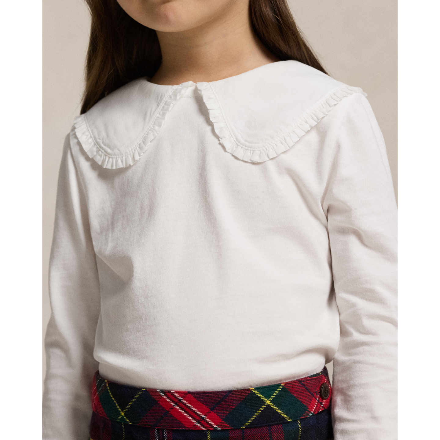 Детская футболка Ralph Lauren Ruffled Cotton Jersey, цвет: Белый — фото 3