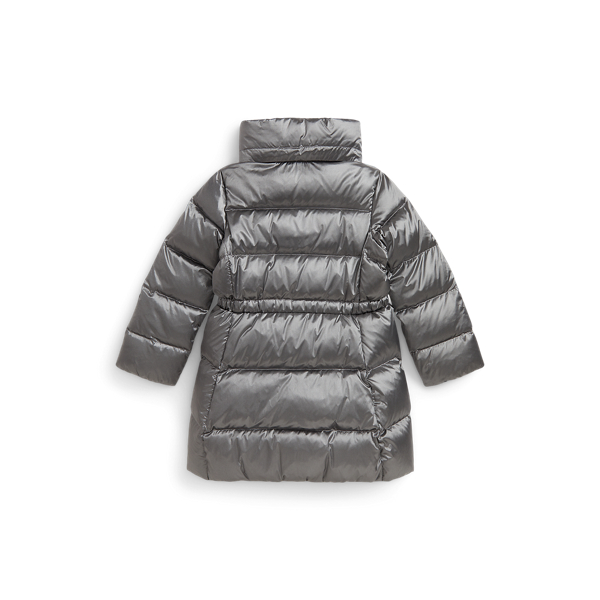 Metallic Down Hooded Long Jacket