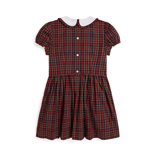 Plaid Ruffled Cotton Poplin Dress