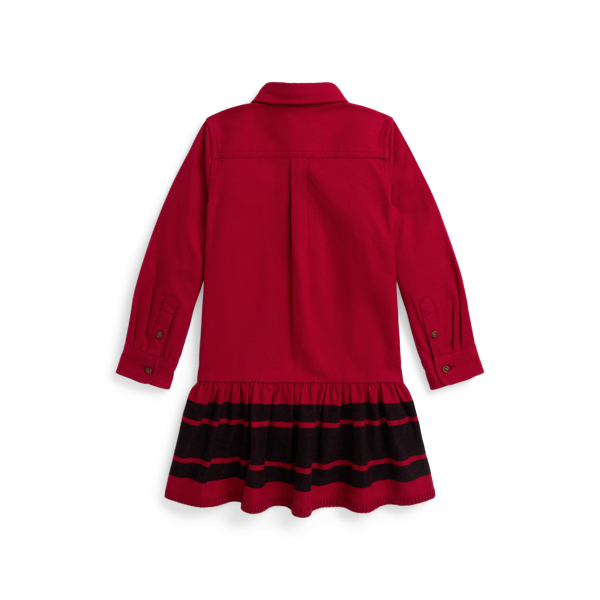 Drop-Waist Flannel Cotton Shirtdress