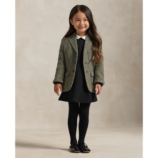 Contrast-Collar Ponte Dress