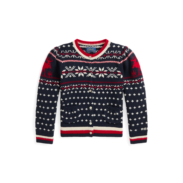 Cardigan flocons de neige coton-laine