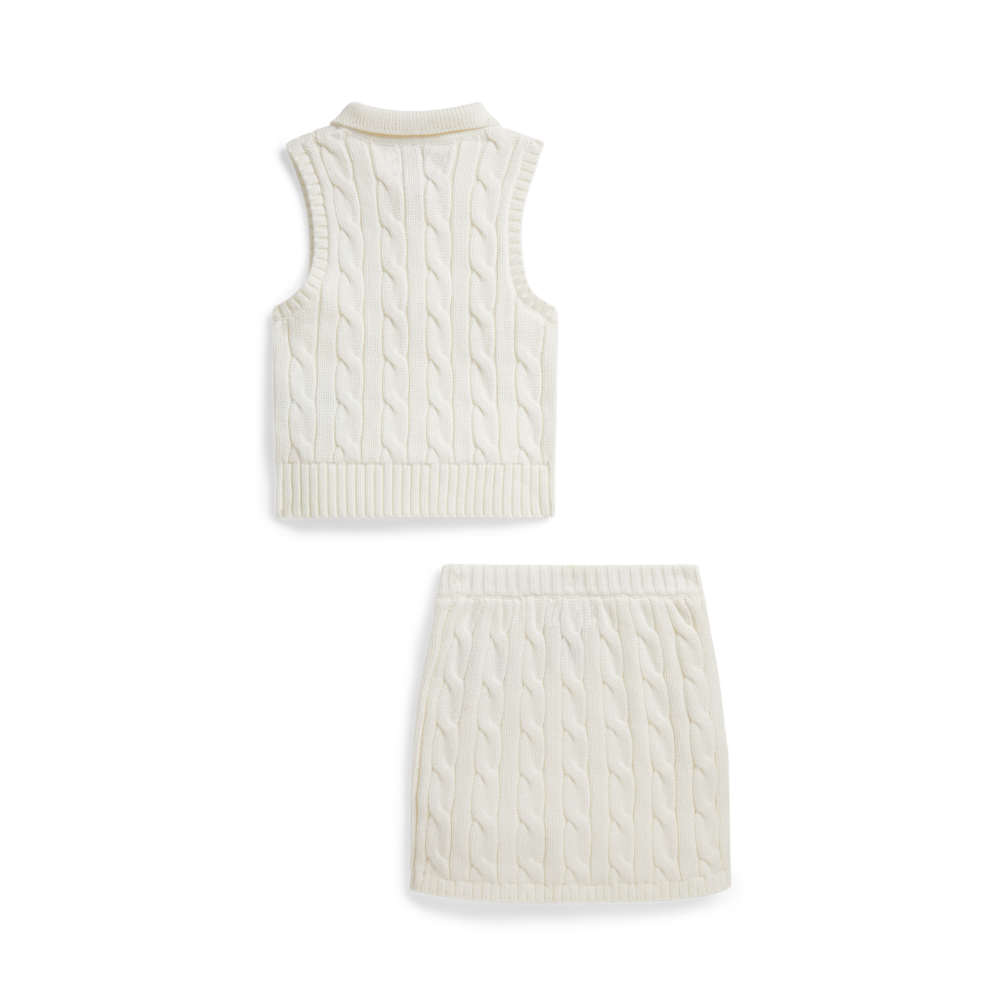 Детские комплекты Ralph Lauren Cotton Polo Sweater & Faux-Wrap Skirt, цвет: Белый — фото 1