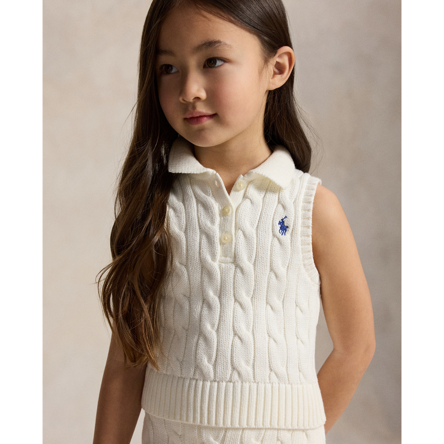 Детские комплекты Ralph Lauren Cotton Polo Sweater & Faux-Wrap Skirt, цвет: Белый — фото 4