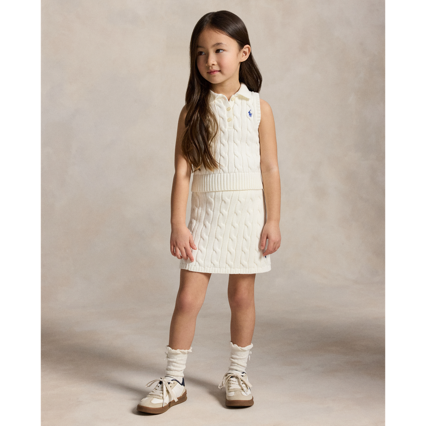 Детские комплекты Ralph Lauren Cotton Polo Sweater & Faux-Wrap Skirt, цвет: Белый — фото 5
