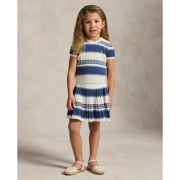 Zopfstrick-Baumwollpullover und Rock