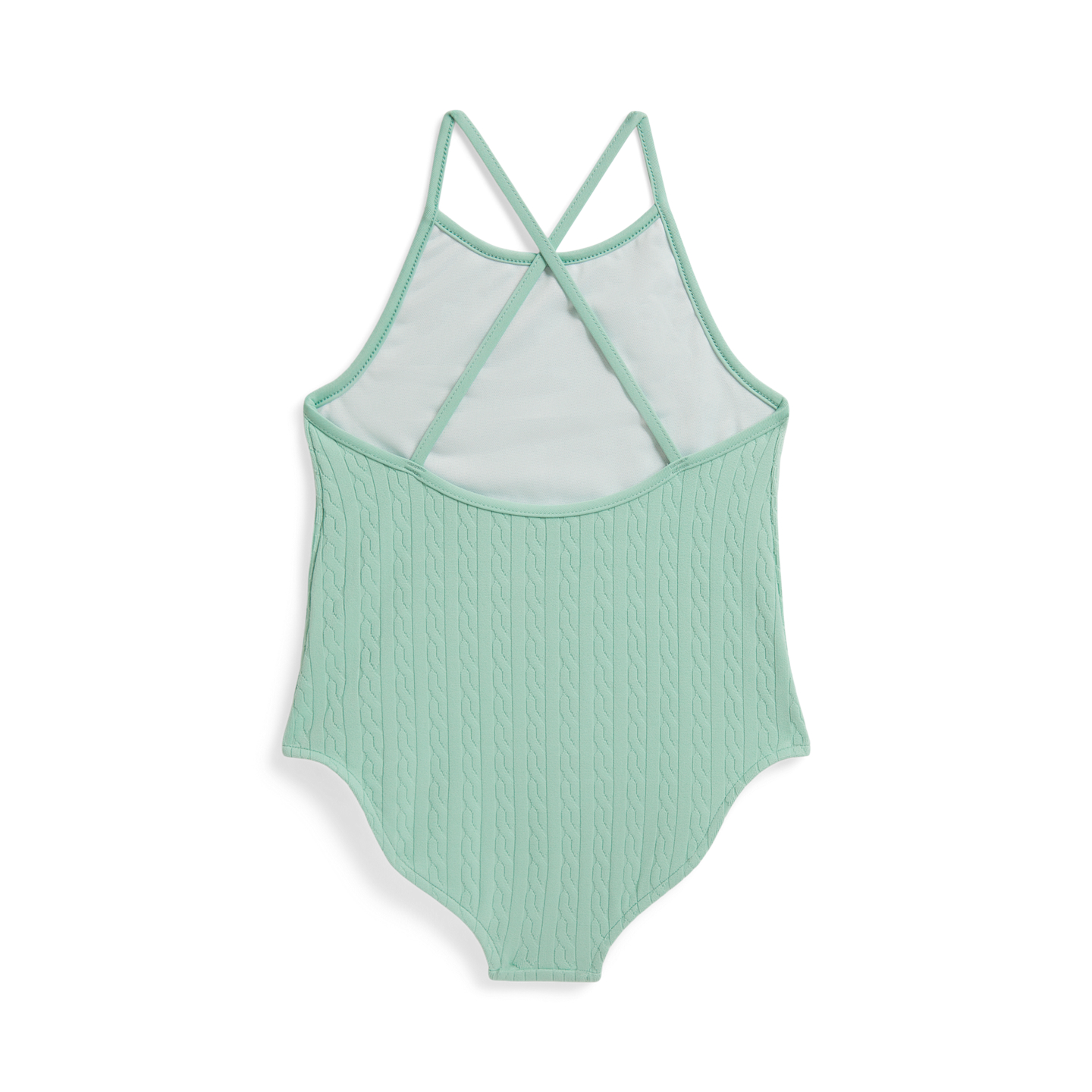 Купальник для детей, жаккард, вязка косами — Ralph Lauren, цвет: Celadon — фото 1