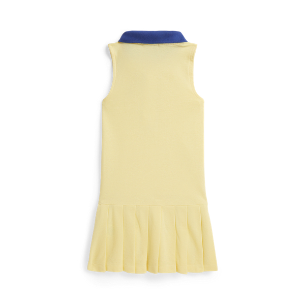 T Bird Yellow Pleated Mesh Quarter-Zip Polo Dress Girls 2-6x 3