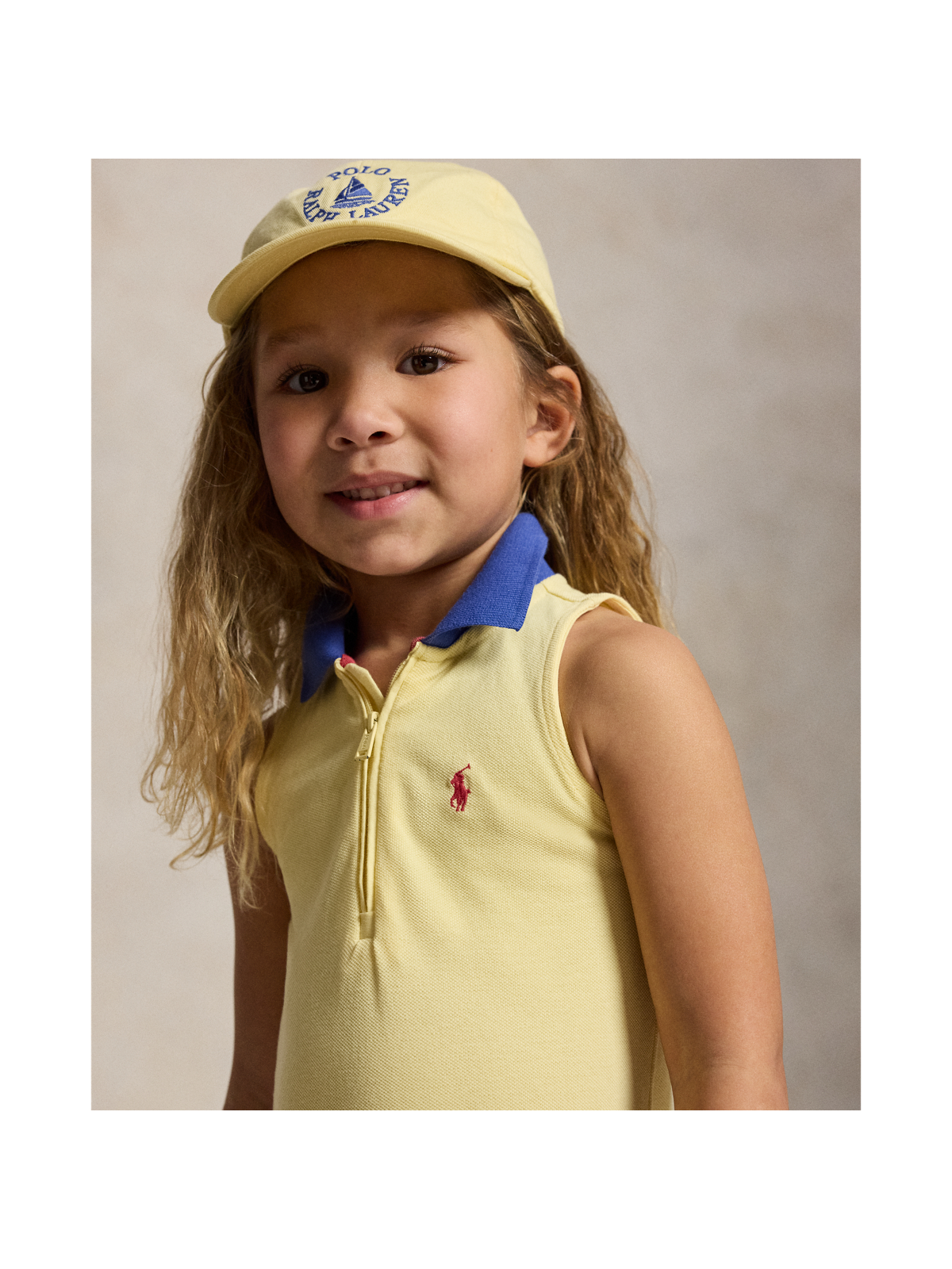 Детские платья Ralph Lauren Pleated Mesh Quarter-Zip Polo Dress — фото 2