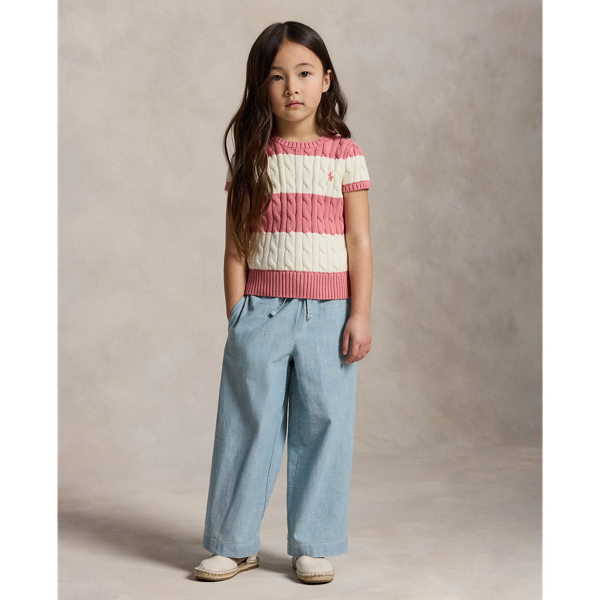 Indigo-Chambray-Hose mit weitem Bein