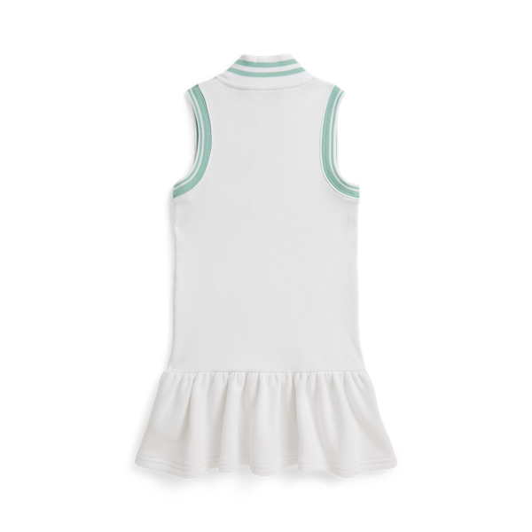 White Sailboat Logo Terry Quarter-Zip Dress Girls 2-6x 2