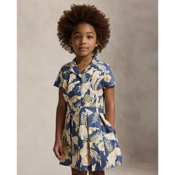 Branley Floral Tropical-Floral-Print Linen-Cotton Dress Girls 2-6x 4