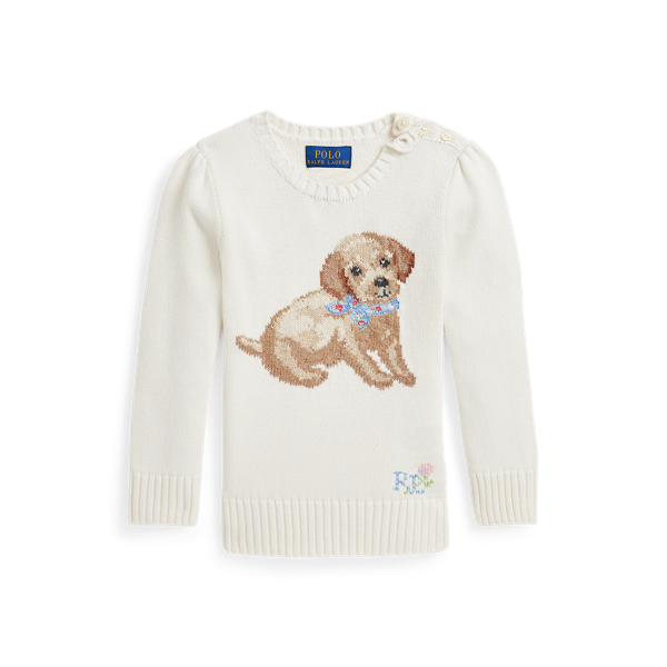 Pull col rond chien Girls 1.5-6.5 Years en Nevis 2