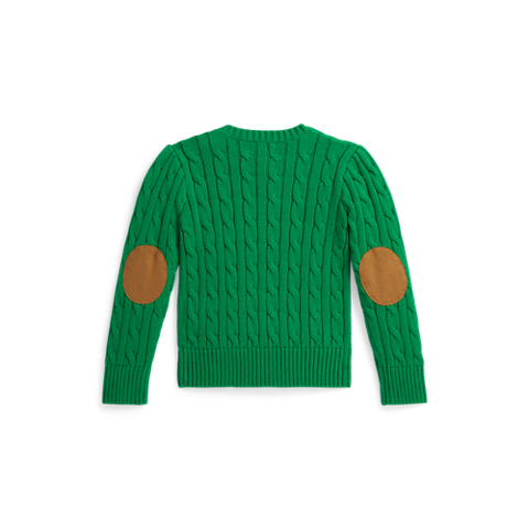 Детские свитеры Ralph Lauren Elbow-Patch Cable-Knit Cotton Sweater