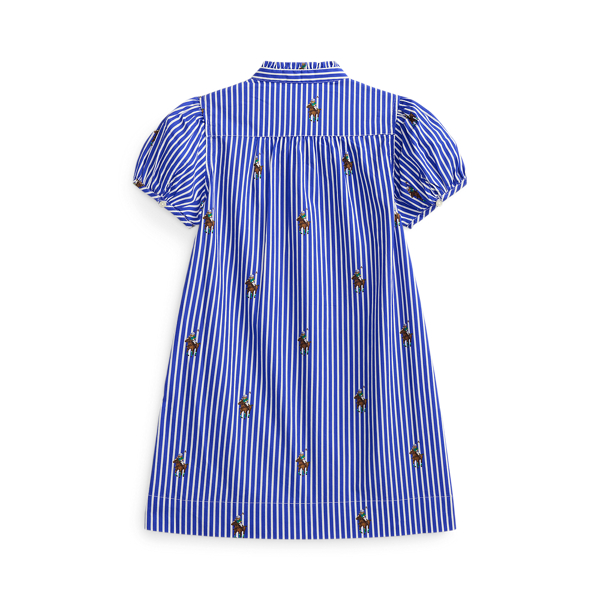 Polo Bear Striped Cotton Poplin Dress