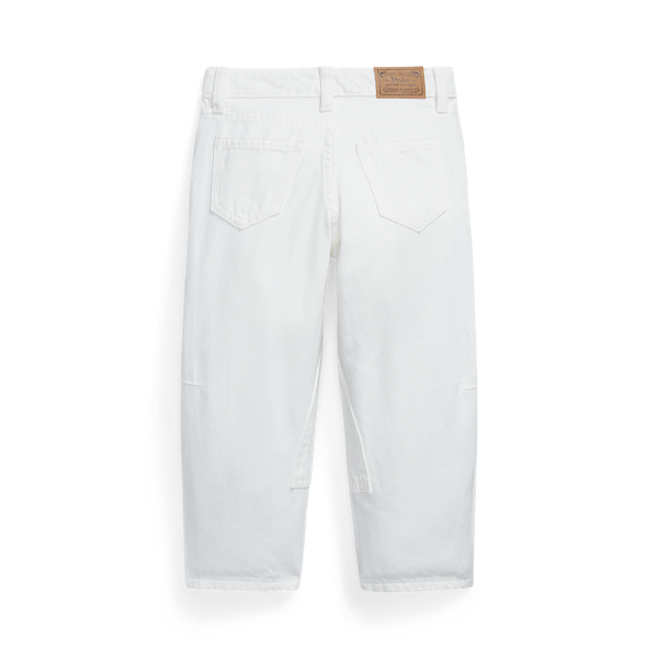 Curved Tapered Cotton Denim Jean