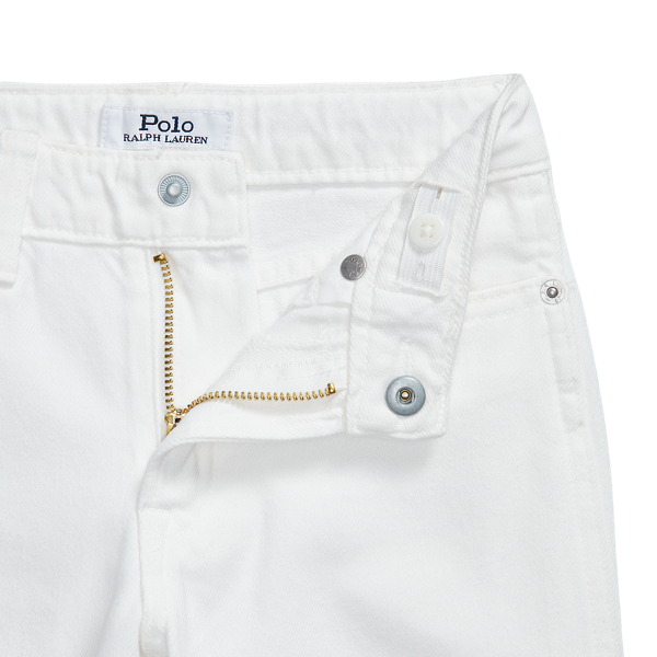 Curved Tapered Cotton Denim Jean