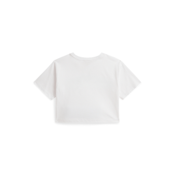 White Polo Team Cotton Jersey Boxy Tee Girls 2-6x 2