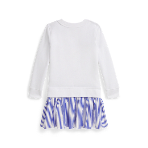 Детское платье Ralph Lauren Polo Bear Striped-Skirt Fleece, цвет: Белый