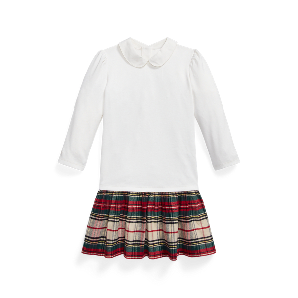 Plaid-Skirt Ponte Dress